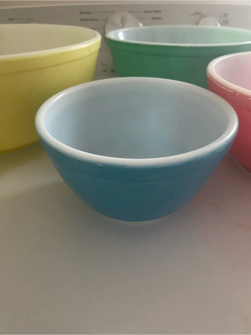 Vintage Pyrex Primary Colors Mixing Bowls 401 402 403 404 Complete Set